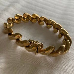 Vintage 1980s gold braided bracelet